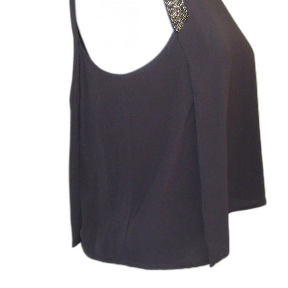 ASTR Tank top XS, Beaded shoulder, Keyhole, Brown - Picture 6 of 12